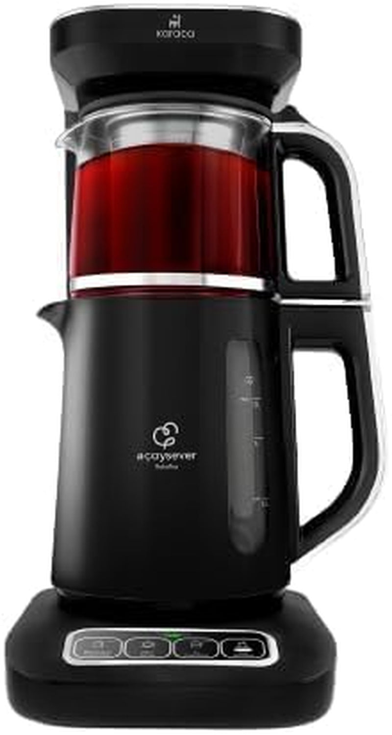 Karaca Caysever Robotea Pro Aparat de ceai automat vorbitor 4 în 1 cu filtru, încălzitor de terci și aparat de ceai la ibric, 2500 W, ceainic turcesc gri spațial