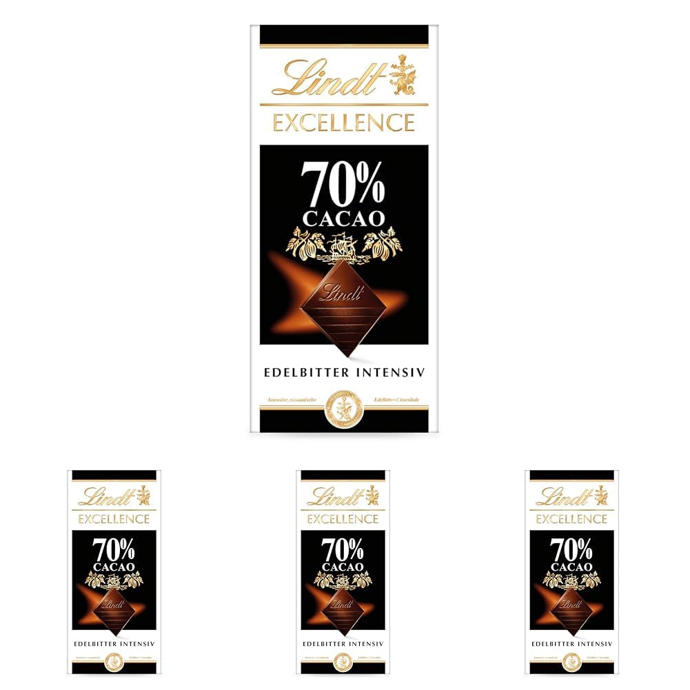 Chocolate Lindt | Bar EXCELENCIA 70% | 100g | Chocolate negro intenso y con mucho cuerpo | Barra de chocolate vegana