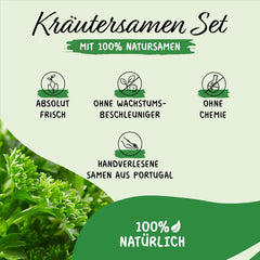Prademir – Kräutersamen Set aus 16 beliebten Küchenkräutern – Kräuter Anzuchtset mit 100% Natursamen aus Portugal – Kräuter Saatgut con orégano, tomillo, mejorana, rosamarina, eneldo, albahaca, salvia uvm