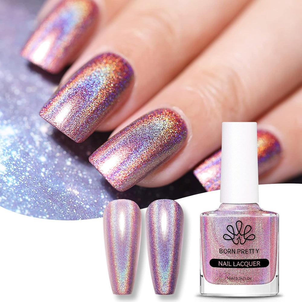Born Pretty Oja cu Glitter, Rainbow Shining Glitter Super Shine Oja Nail Art Neagră