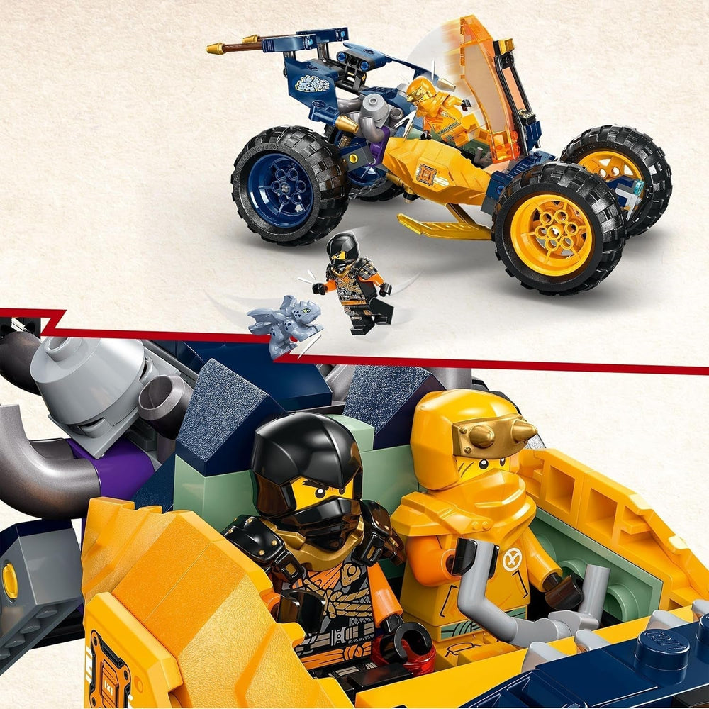 LEGO NINJAGO Buggy todoterreno ninja de Arin, juguete ninja con coche, dragón y 4 minifiguras, set de aventura modelo Buggy para niños, regalo de cumpleaños para niños y niñas de 7 años 71811 Juegos de construcción Beuche den LEGO-Store