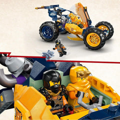 LEGO NINJAGO Buggy todoterreno ninja de Arin, juguete ninja con coche, dragón y 4 minifiguras, set de aventura modelo Buggy para niños, regalo de cumpleaños para niños y niñas de 7 años 71811 Juegos de construcción Beuche den LEGO-Store