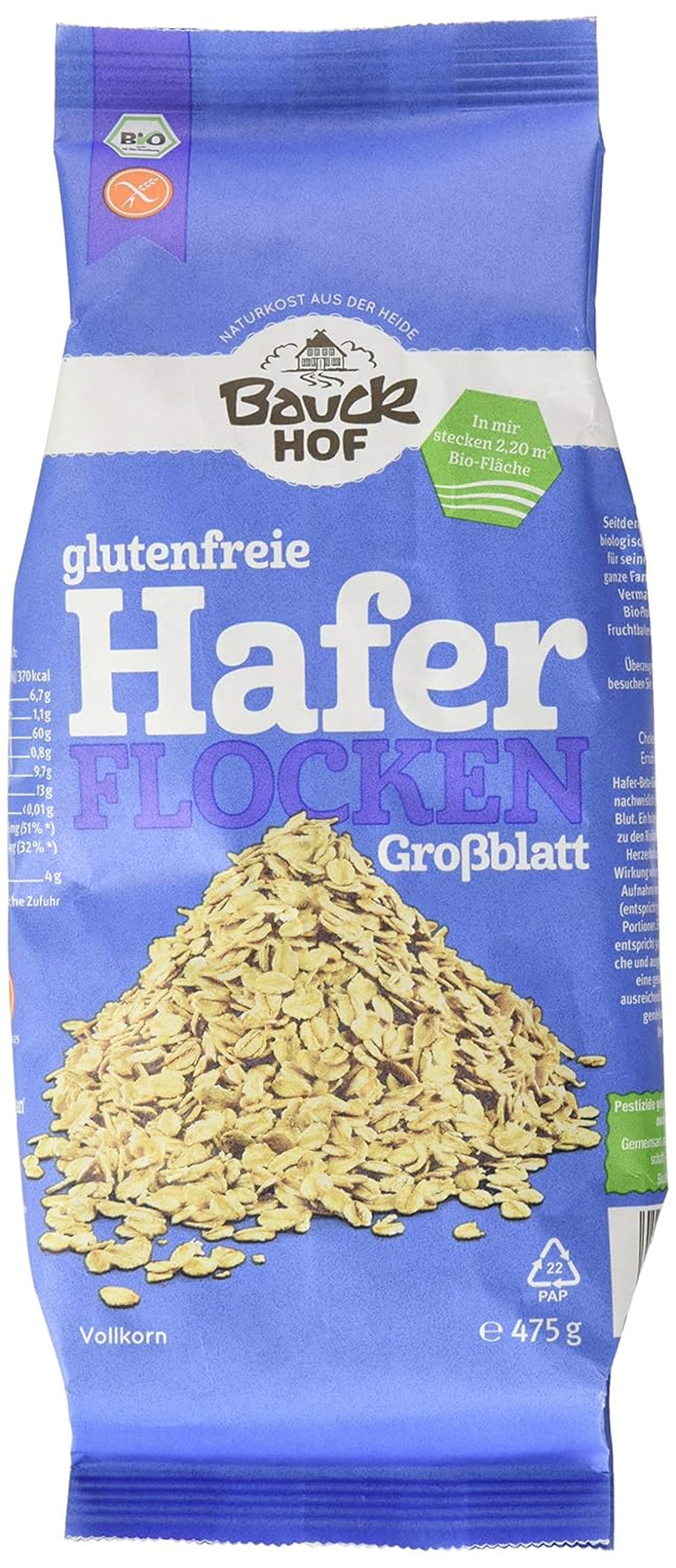 Copos de avena orgánicos hof, 475 g