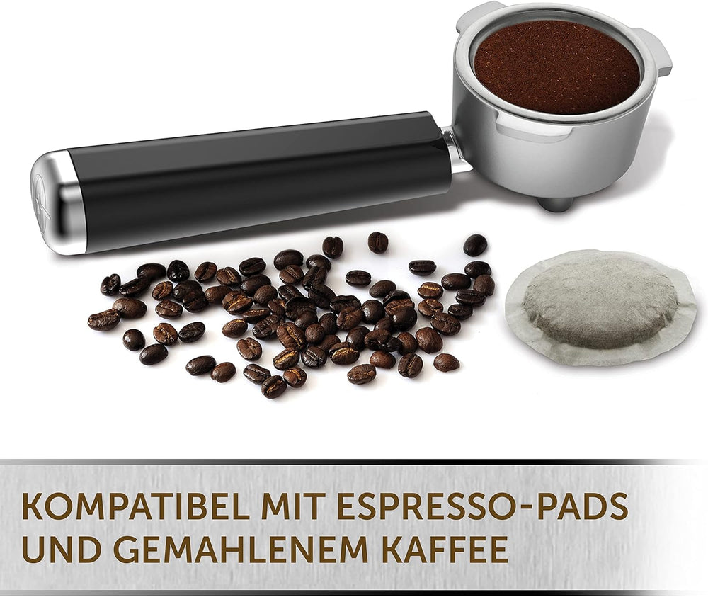 Espresso Breville Prima Latte II | Aparat de latte și cappuccino | Pompă profesională cu 15 bari și spumator de lapte | Argintiu [VCF108X]
