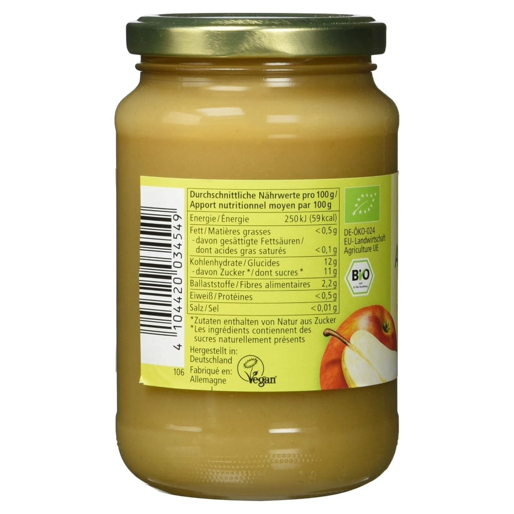 Puré de manzana orgánico con peras, 360 gramos Madre e Hijo Naty Shop