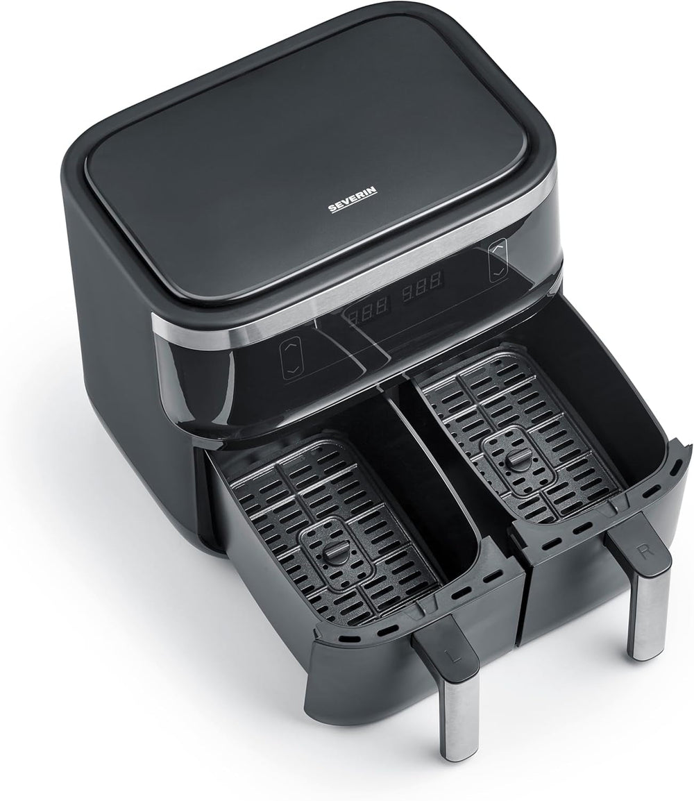 SEVERIN Freidora doble de aire caliente con cámara de cocción 2 X 3,8 L, 8 programas automáticos Electrodomésticos Naty Shop
