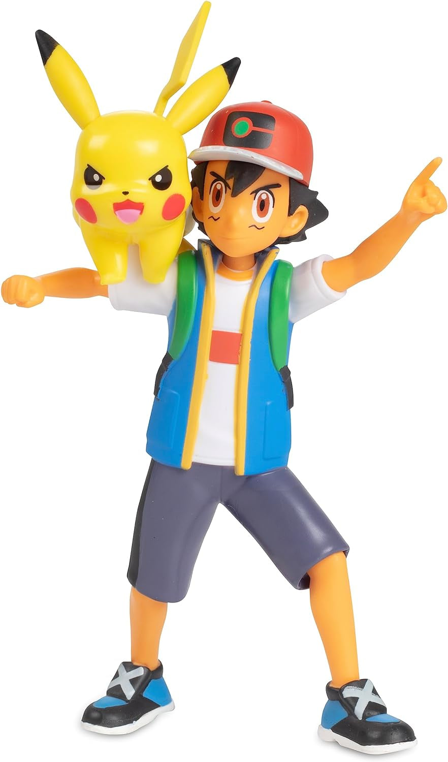 ¡Listo para la batalla Pokémon! Juego de figuras de 6 piezas - Ash de 11,4 cm y Pikachu de lanzamiento, Charmander, Rowlet, Piplup, Zorua de 5,1 cm - Licencia oficial - Regalo de Pascua para niños, niñas y niños Figuras de acción Naty Shop