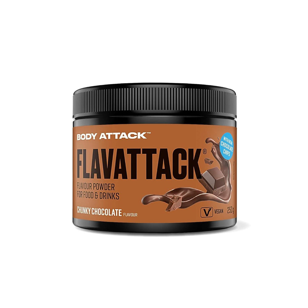 Body Attack Flavattack®, Double Choc Brownie, 250G / 83 porciones Aromas Naty Shop 250 gramos Chocolate con trozos de chocolate