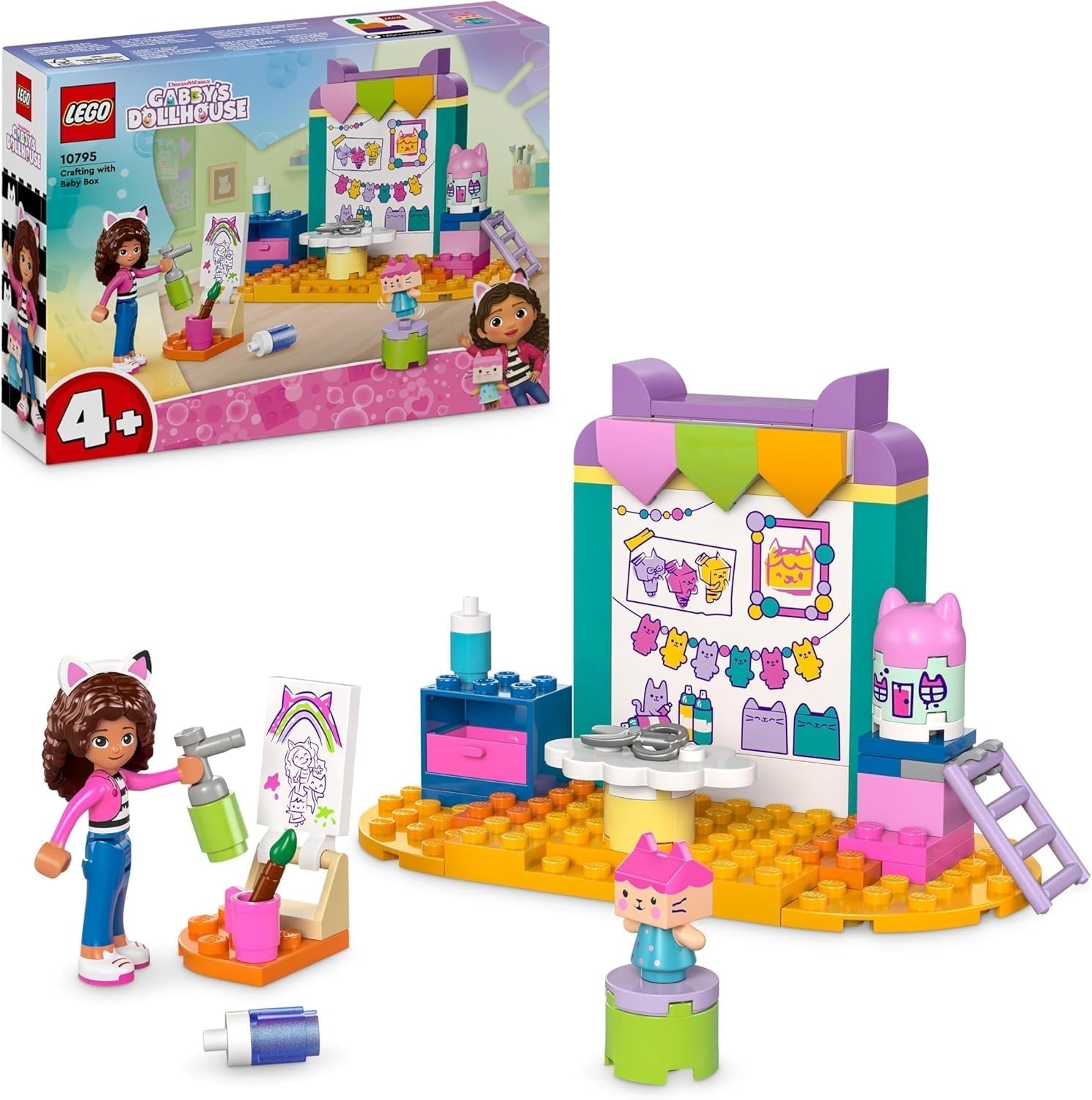 LEGO 4+ Casa de muñecas de Gabby: Diversión artesanal con caja para bebé, juego de rol, juego de manualidades y artes creativas para niñas y niños de 4 años, casa de juguete modelo 10795 Juegos de construcción Besuche den LEGO-Store Default Title