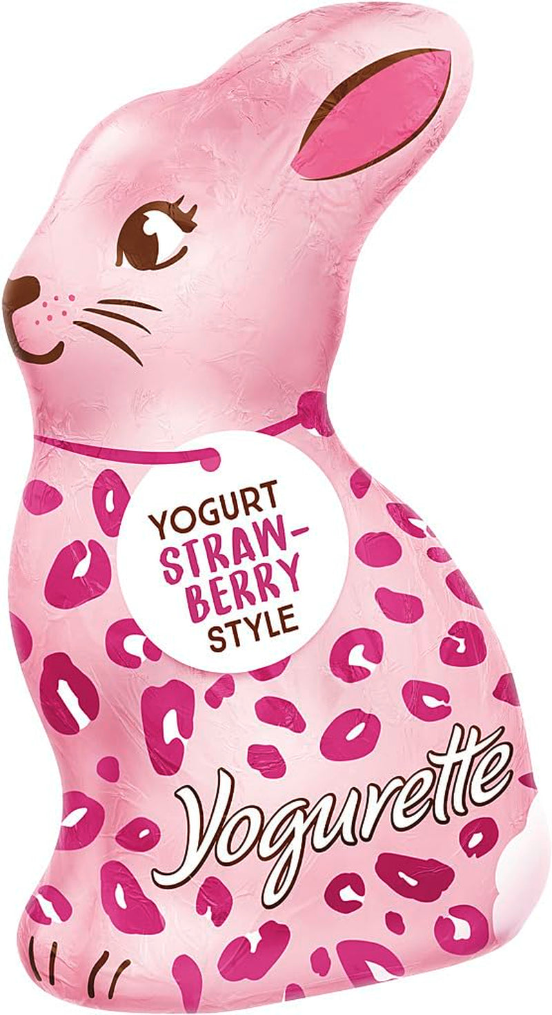 Conejito de Pascua con Yogur 75g – Conejito de Chocolate para Pascua – Chocolate Blanco con Yogur y Chips de Fresa Afrutado – Conejito de Chocolate para Pascua y Cesta de Pascua – Regalo de Chocolate – Regalo de Pascua