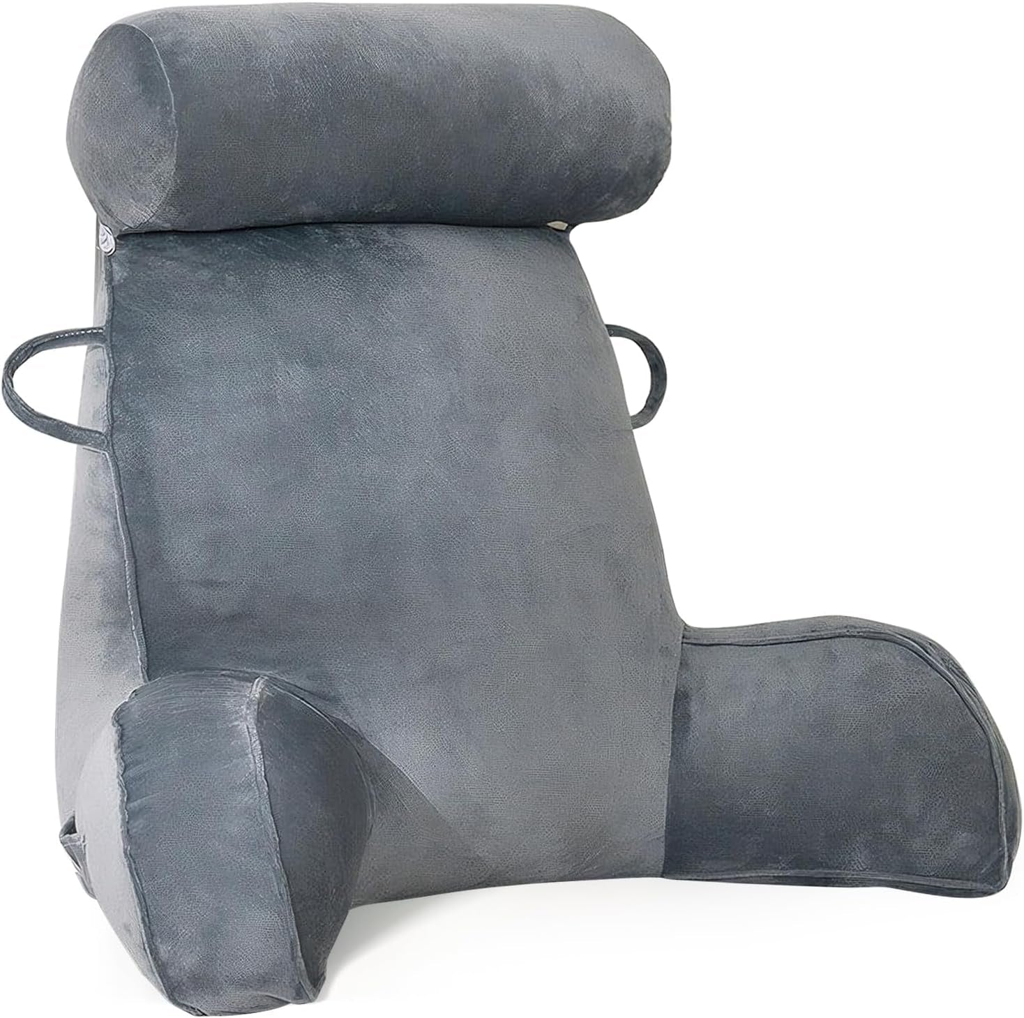 Pernă de citit XL pentru pat și canapea cu rolă detașabilă pentru gât, pernă ideală pentru spate pentru adulți cu spumă cu memorie pentru citit confortabil, lucru, joacă, vizionat la televizor, relaxare (roz)