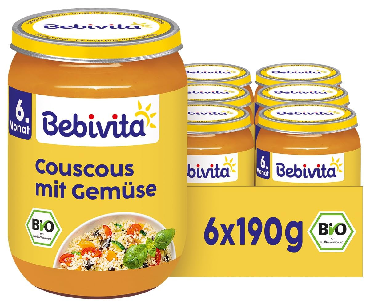 Comidas a partir de 6 meses: Cuscús y verduras, 190g, pack de 6 (6 x 190g)