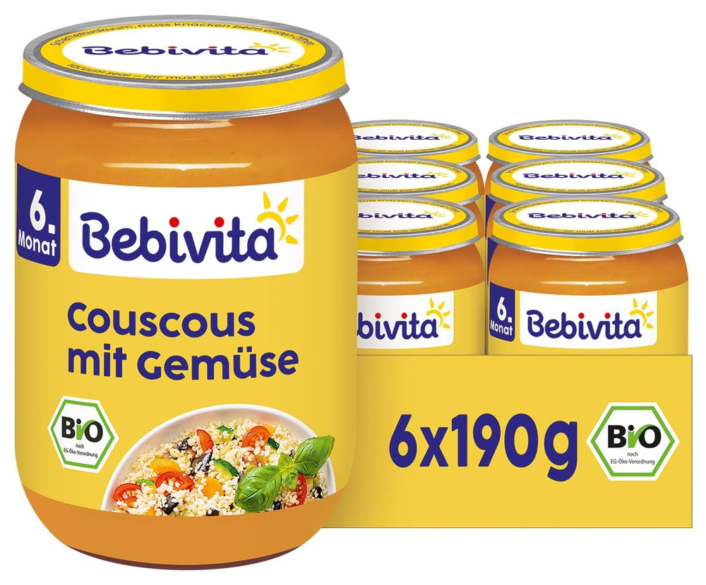 Comidas a partir de 6 meses: Cuscús y verduras, 190g, pack de 6 (6 x 190g)
