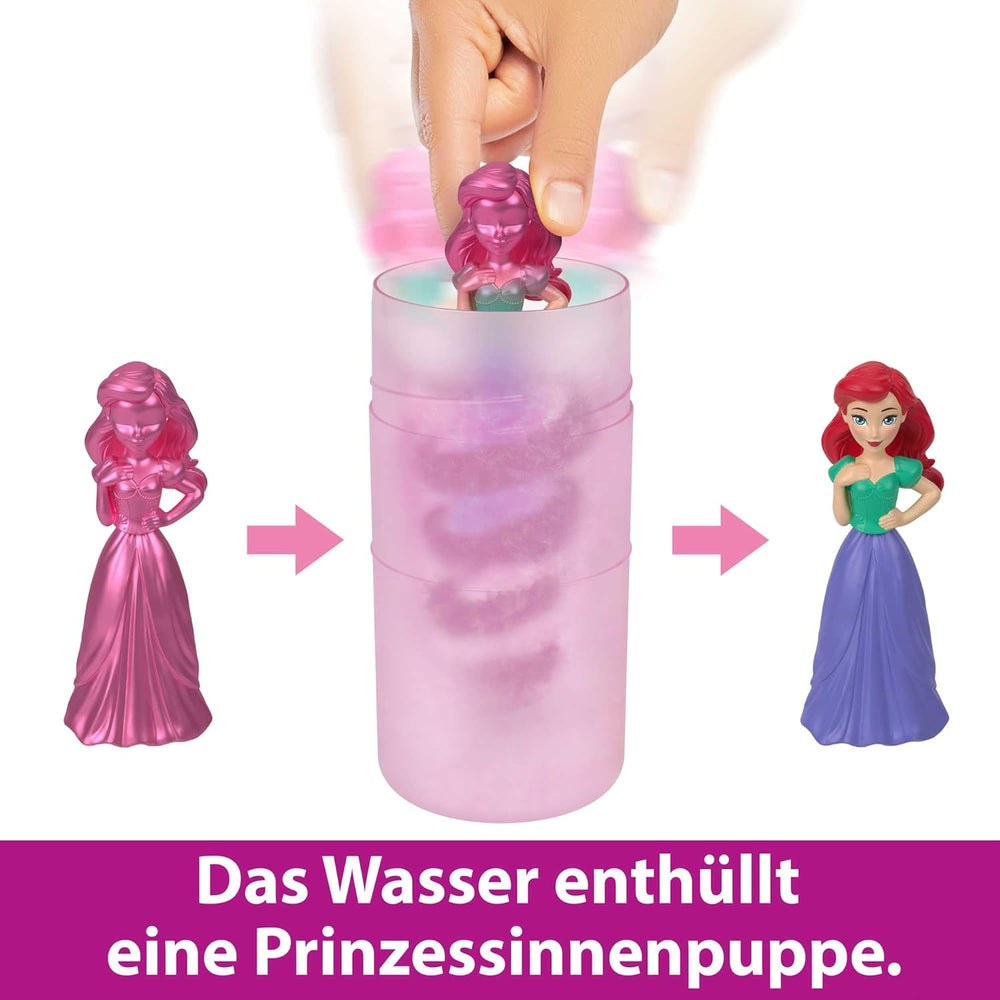 Disney Prinzessin-Spielzeug, Royal Color Reveal-Puppe mit 6 Überraschungen zum Auspacken, Freundschaft-Serie mit einer Figur eines Freundes, von den Disney-Filmen inspiriert