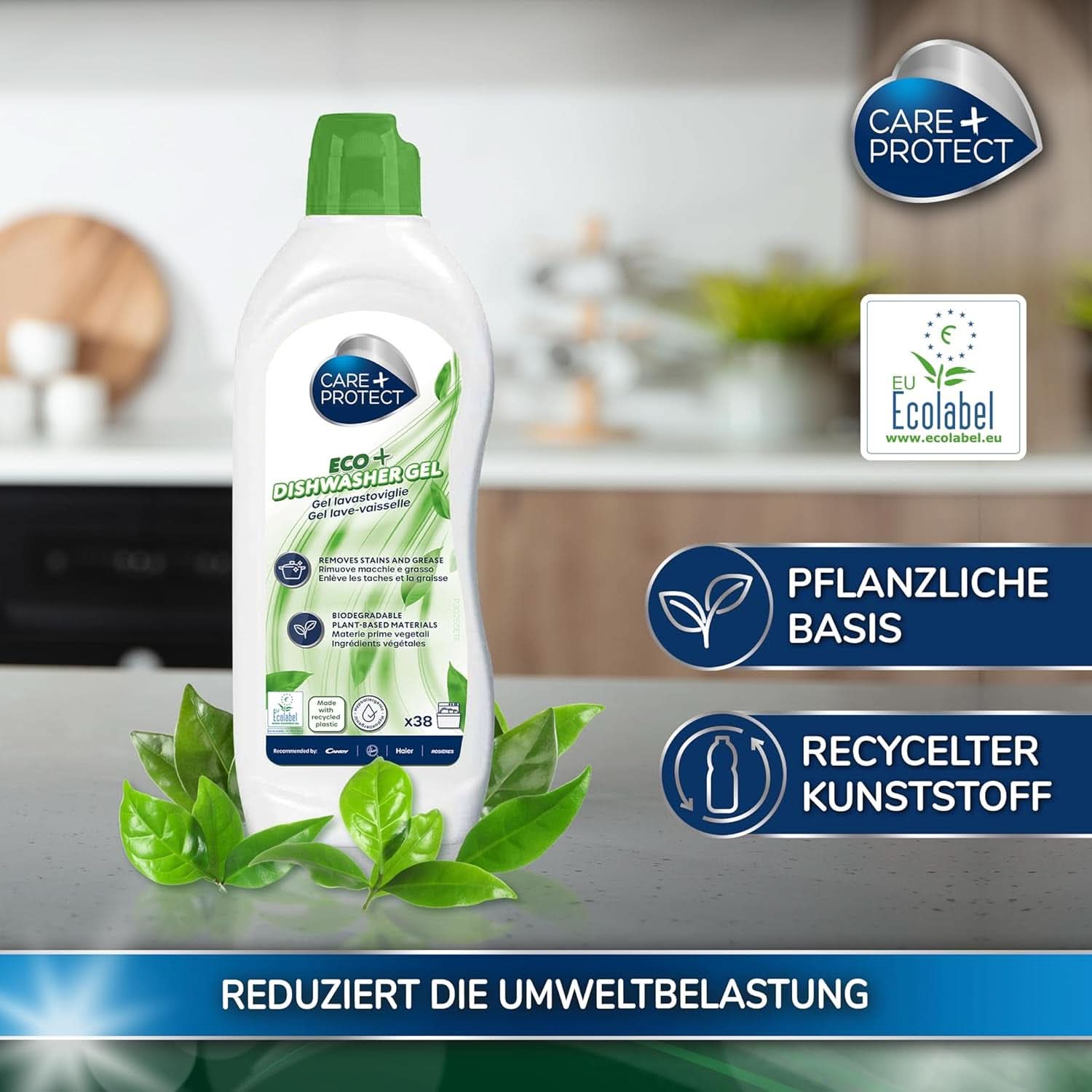 CARE+PROTECT - Gel ecológico para lavavajillas, hipoalergénico, 650 ml Naty Shop