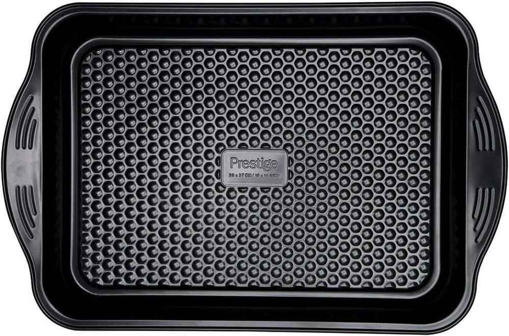 Prestige 48227 Aerolift Muffin Zinn, Acero al carbono, Schwarz Moldes y bandejas para hornear Naty Shop Groß Auflaufform