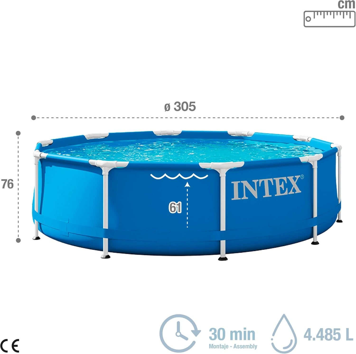 Piscina con estructura metálica de 3 m x 76 cm con bomba depuradora 4485 litros azul 305 x 76 cm 28202UK