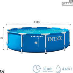 Piscina con estructura metálica de 3 m x 76 cm con bomba depuradora 4485 litros azul 305 x 76 cm 28202UK