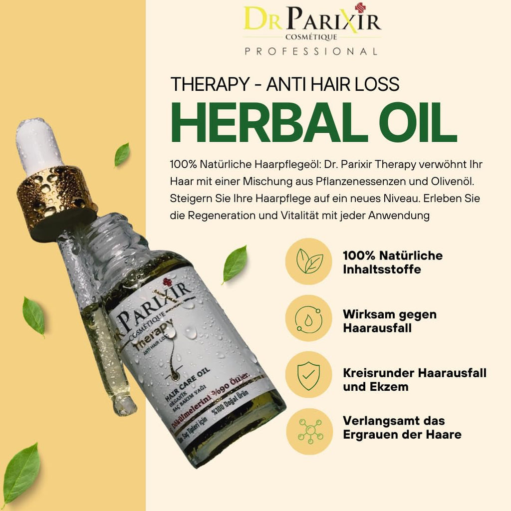 Dr Parixir Anti-Hair Loss Serum - Soluție eficientă cu ulei de măsline și rozmarin, 30ml | Reduce căderea părului și întărește rădăcinile părului Ingrijirea parului Naty Shop