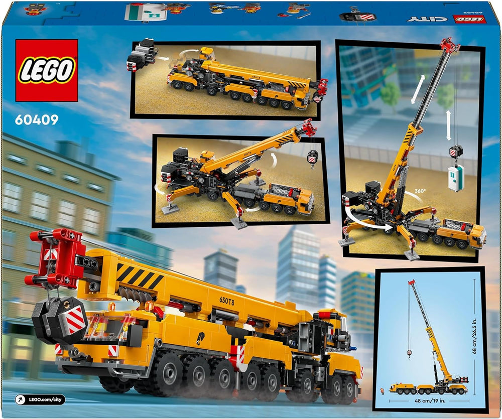 LEGO City Grúa de Construcción Móvil Juguete de Construcción para Niños y Niñas Regalo Creativo para Niños Brazo Largo Extensible 4 Minifiguras de Trabajadores de la Construcción para Juegos de Interpretación 60409 Juegos de Construcción Besuche den LEGO-Store