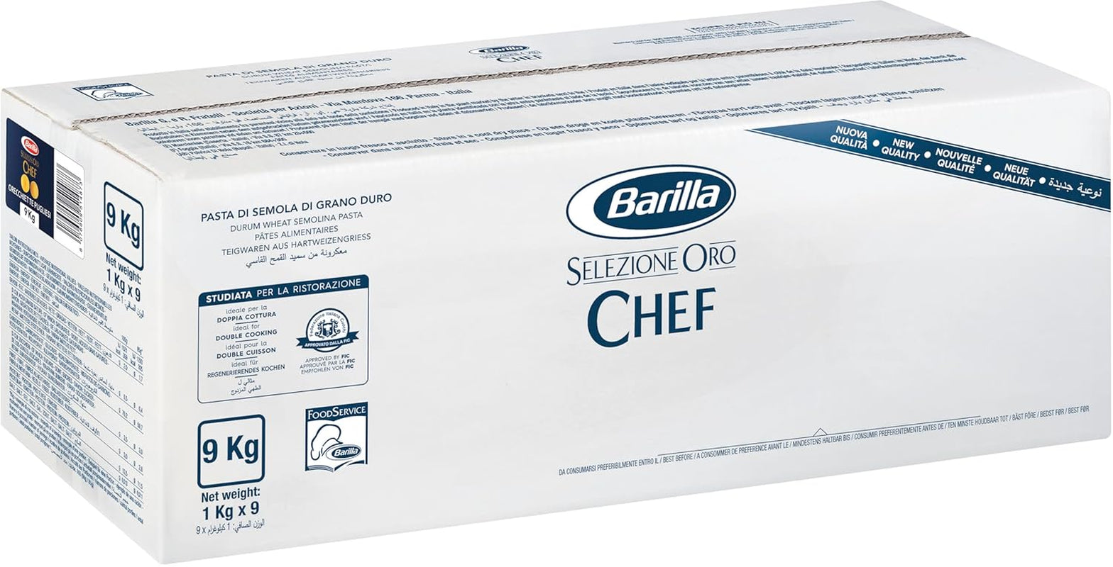 Barilla Selezione Oro Chef Orecchiette Pugliesi, paquete de 9 (9 x 1 kg)
