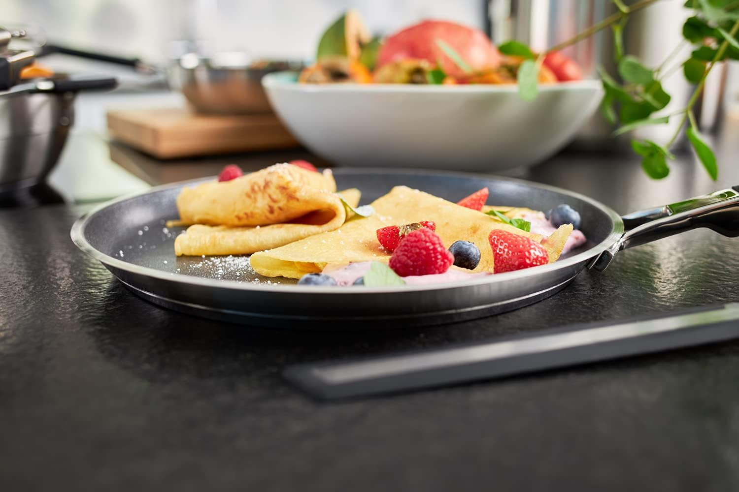 Tigaie pentru clătite RÖSLE SILENCE PRO, strat antiaderent premium rezistent la zgârieturi Proresist, oțel inoxidabil 18/10, potrivită pentru inducție Oale si Tigai Naty Shop