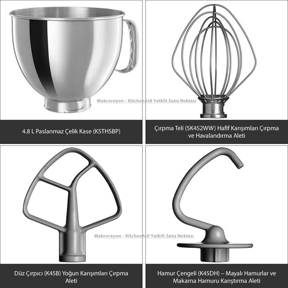 Batidora de bol KitchenAid Artisan 5KSM125EER, 300W, 4,8L Naty Shop