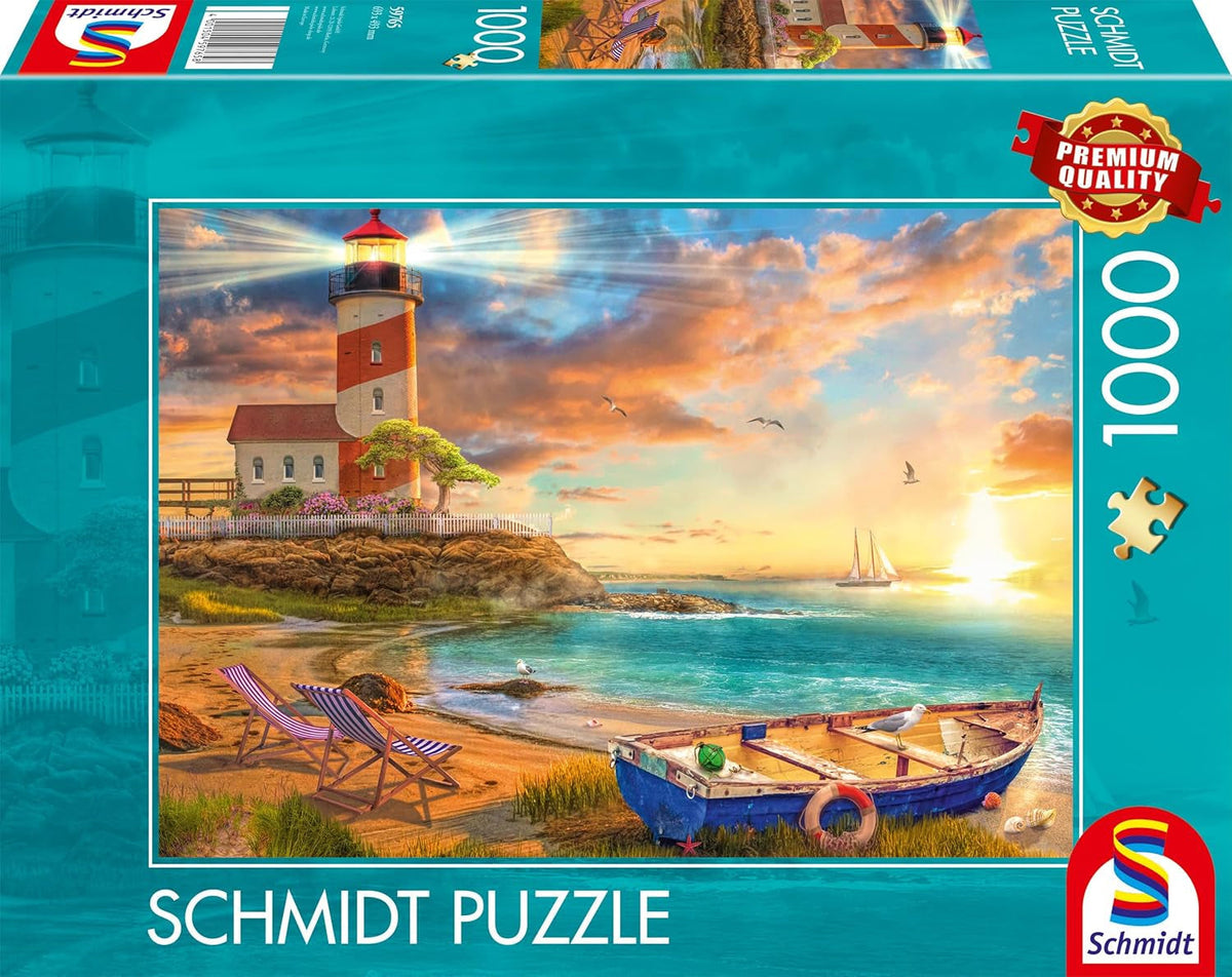 Schmidt Spiele 59765 Puesta de sol en la bahía del faro, rompecabezas de 1000 piezas, rompecabezas colorido Naty Shop Título predeterminado