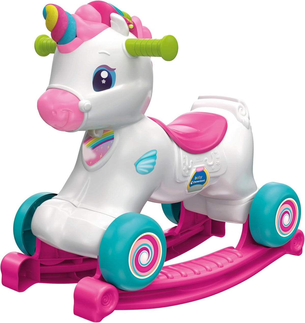 Baby Clementoni swing unicorn - 3in1 animal balansoar cu centru de activitate interactiv pentru copii cu vârsta de 12 luni și peste - Jucărie senzorială și de abilități motorii 17883 Jucarii Bebe Naty Shop Titlu implicit