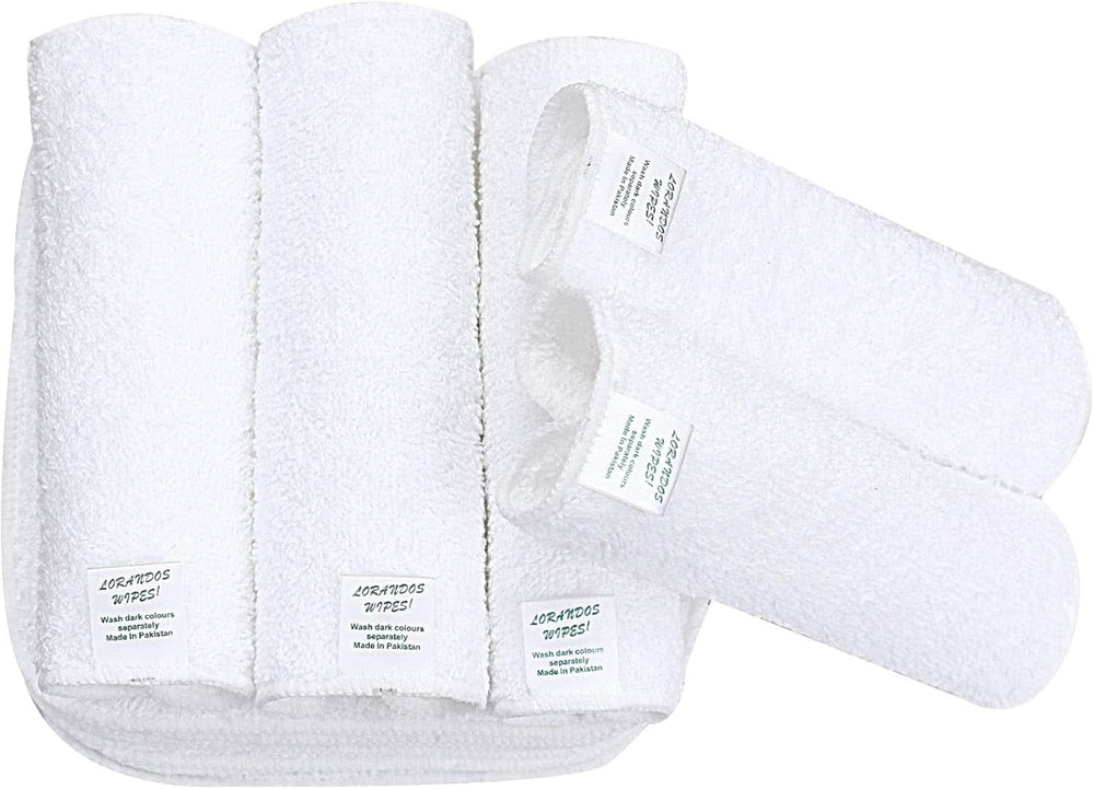 Toallitas reutilizables para niños 100% algodón Terry (pack de 25 - 15X15Cm - blanco) sin perfume, lavables, ultra suaves y súper absorbentes Mother and Child Naty Shop