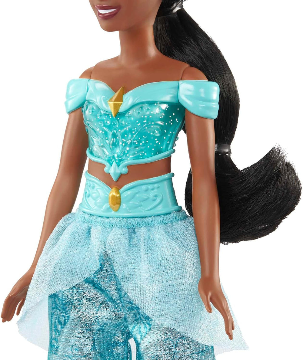 Mattel Disney Princess Toy Jasmine Fashion Muñeca móvil con ropa y accesorios brillantes Regalo inspirado en la película de Disney para niños HLW12 Naty Shop Dolls