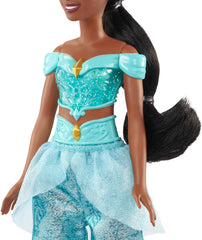 Mattel Disney Princess Toy Jasmine Fashion Muñeca móvil con ropa y accesorios brillantes Regalo inspirado en la película de Disney para niños HLW12 Naty Shop Dolls