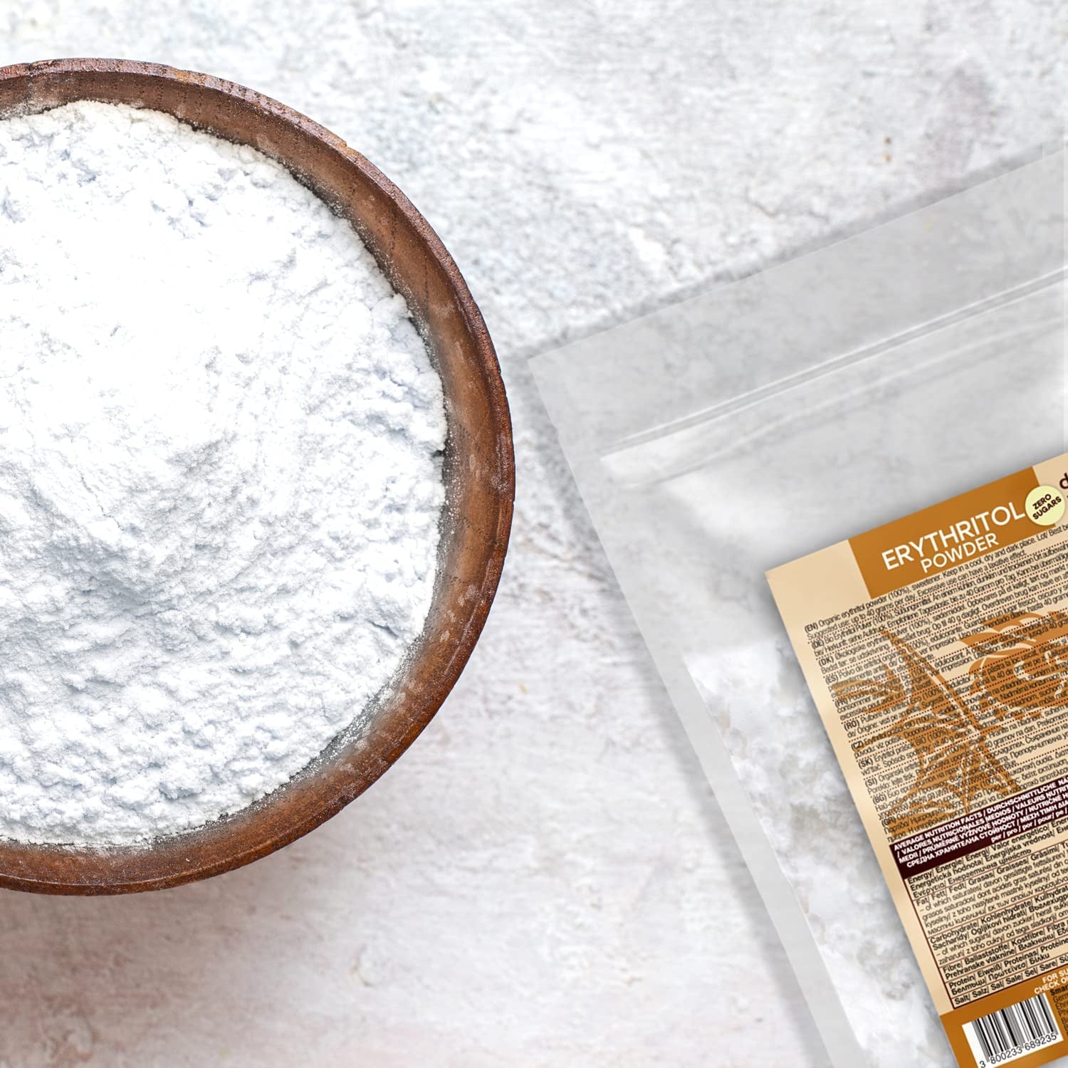 Bio Erythrit - Polvo, 100% Bio, Vegano, Calorien Nulo-1Kg Edulcorantes Naty Shop