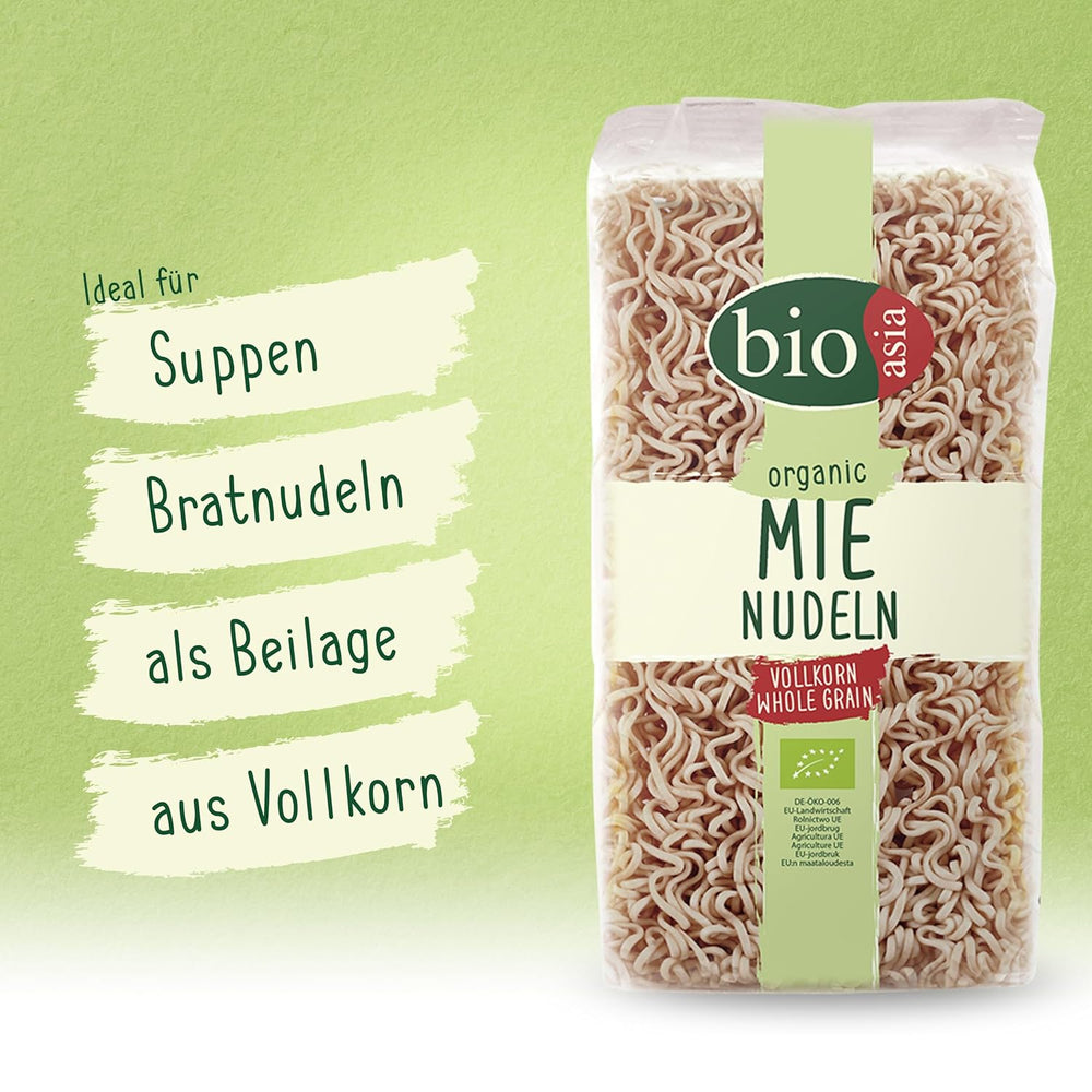 BIOASIA Fideos Bio Mie, elaborados con cereales integrales, rápidos y fáciles de preparar (1 x 250 g)