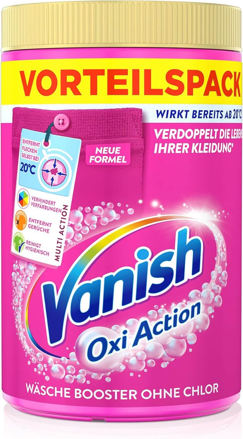 Vanish Oxi Action Polvo Rosa - 1 X 1,65 Kg - polvo para quitar manchas y mejorar la ropa sin cloro - para ropa de color Detergentes para ropa Naty Shop