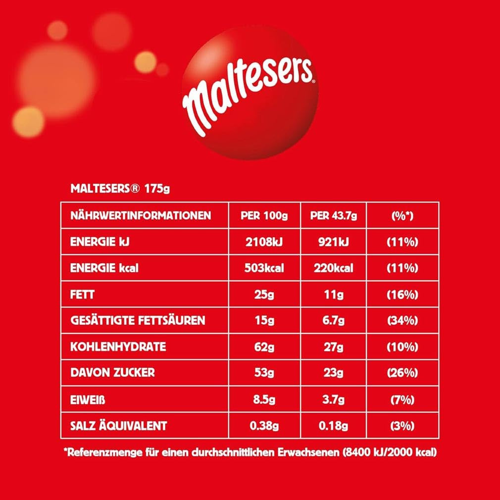 Maltesers Bolas de chocolate con centro crujiente y ligero, snack de chocolate aireado, 1 paquete (1 x 175 g)