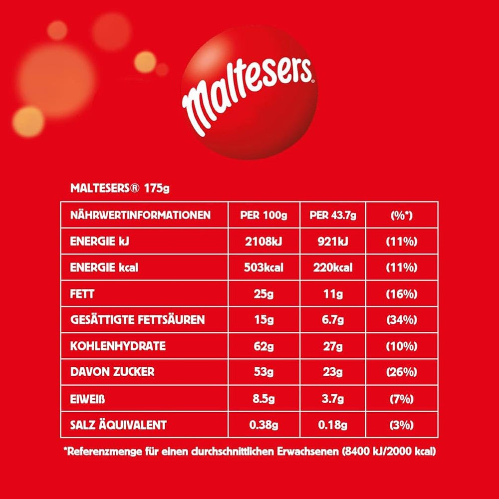 Maltesers Bolas de chocolate con centro crujiente y ligero, snack de chocolate aireado, 1 paquete (1 x 175 g)