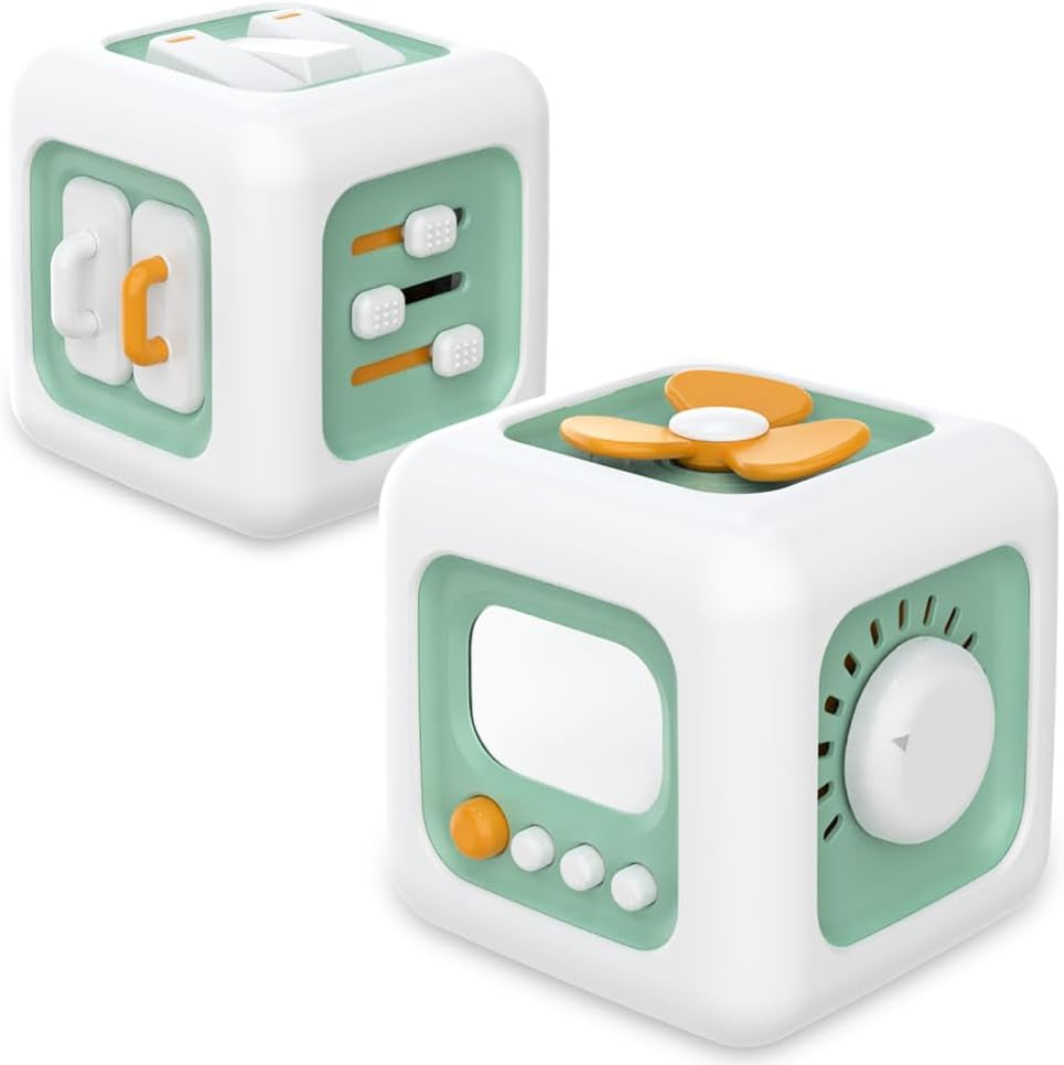 Jucărie senzorială pentru copii mici de 1-3 ani | Jucărie Montessori pentru copii de la 1 an în sus | Jucărie de călătorie pentru bebeluși de 12-18 luni | Cub de activități, cadou de ziua de naștere sau de Crăciun pentru copiii de 1 an