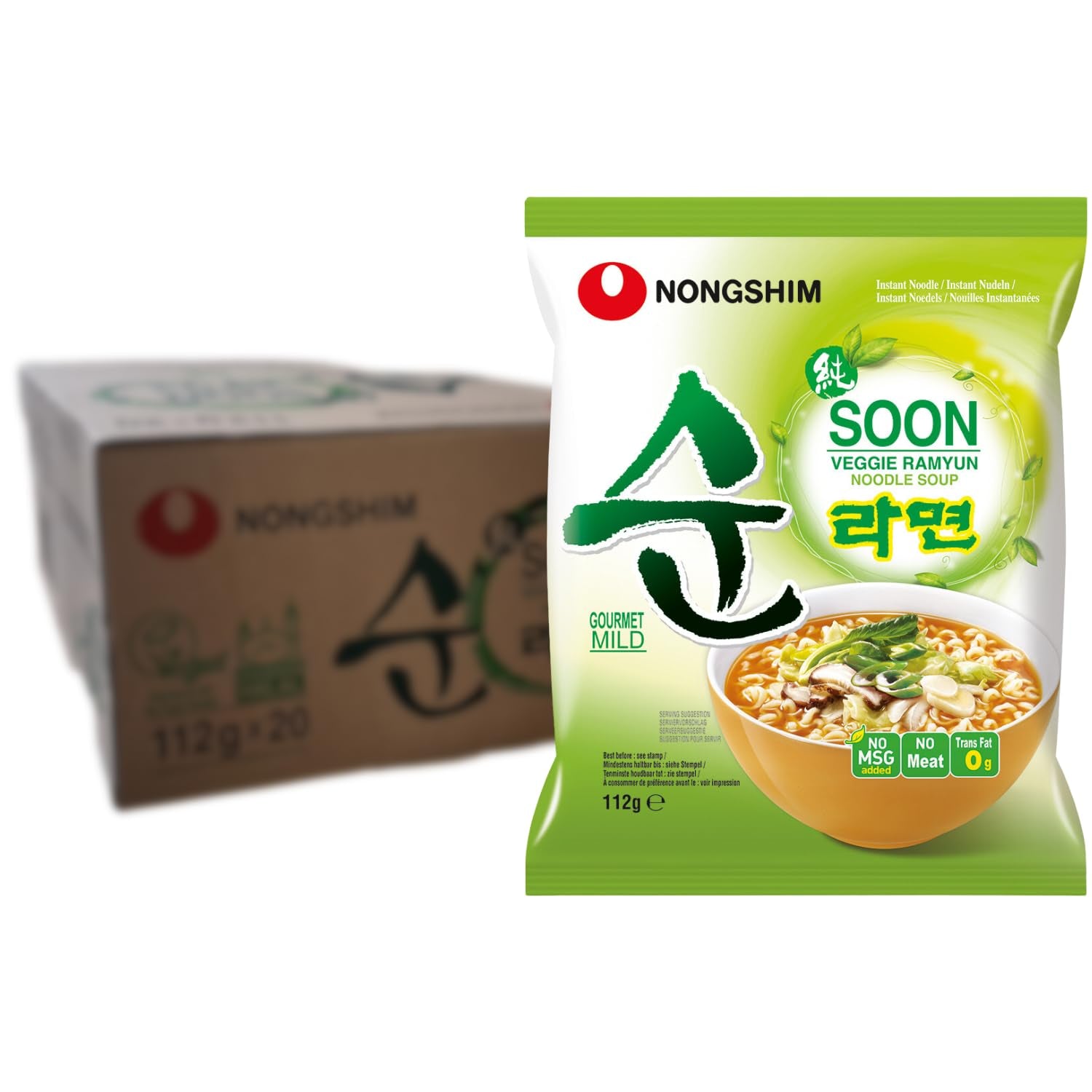 Nong Shim - Sopa Instantánea Nudeln Soon Veggie - Multipack (12 X 67 GR)