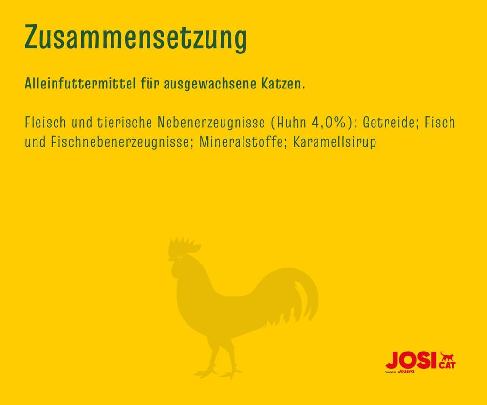 JosiCat Pui în Sos (12 x 415 g) | Adult | Hrană umedă premium pentru pisici adulte | Pui în sos | Vitamina D3 și E | Powered by JOSERA | Hrană umedă pentru pisici | Hrană completă | Pachet de 12