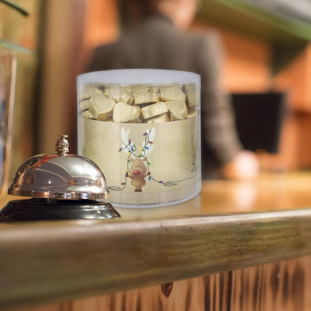 Günthart 150 bucăți Inimioare de ciocolată aurite cu umplutură de turtă dulce, 1.2 KG Bomboane de Ciocolata Naty Shop