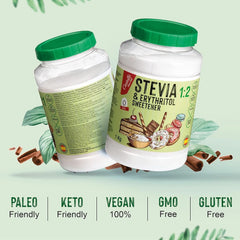 Stevia + Eritritol Edulcorante 1:2, 1G = 2G Azúcar, 1 Kg Edulcorantes Naty Shop