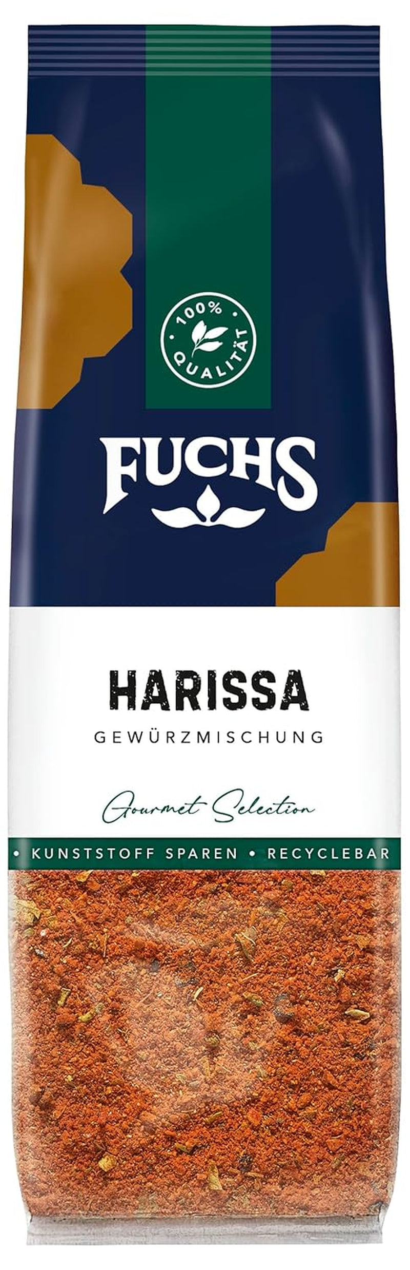 Fuchs Gewürze - Harissa Gewürzmischung im recyclable Nachfüllbeutel, zum Würzen von Ricegerichten, Couscous, Saucen und Suppen - 60 g