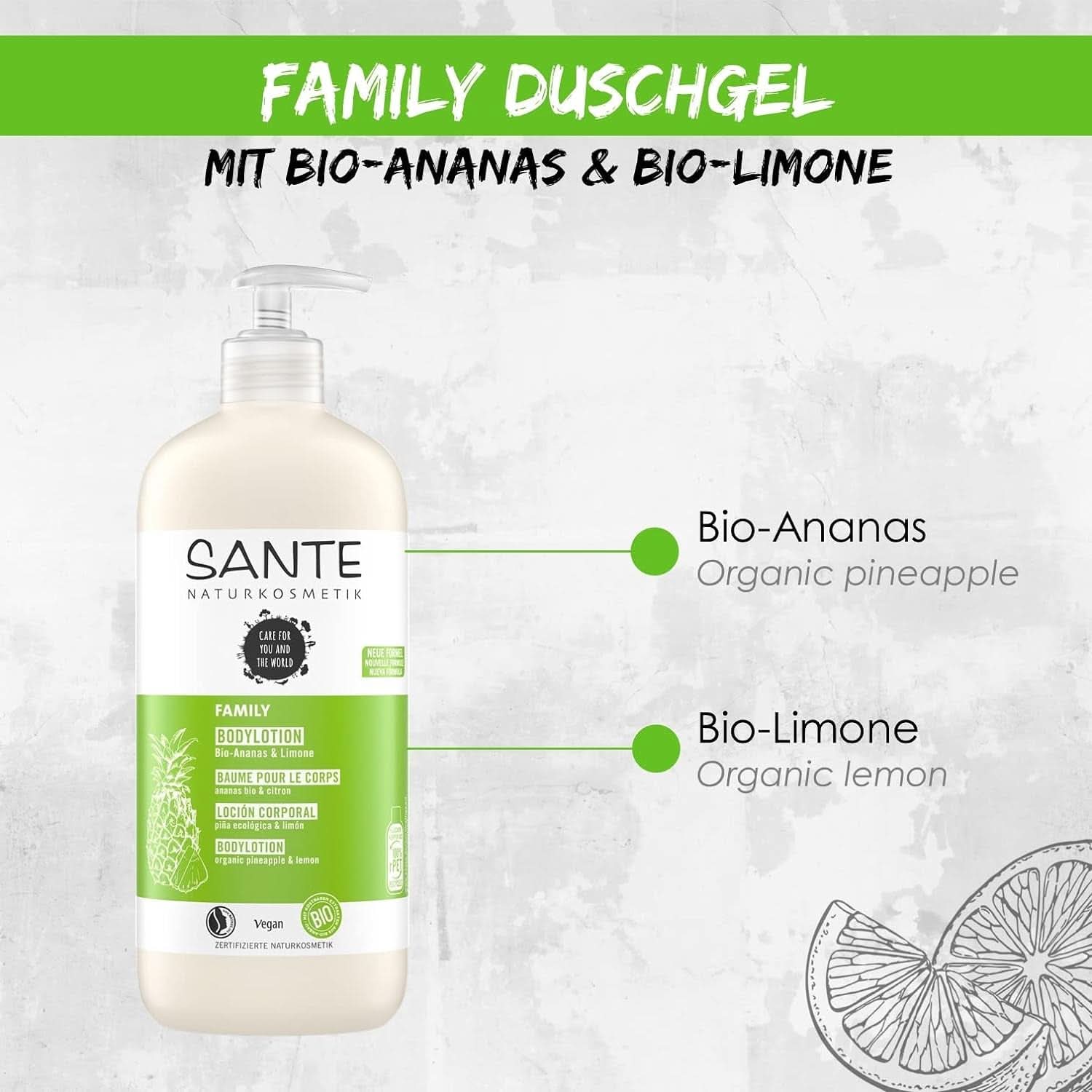 SANTE Cosmética Natural Gel de ducha refrescante con fragancia cítrica, 950 ml Ducha y baño Naty Shop