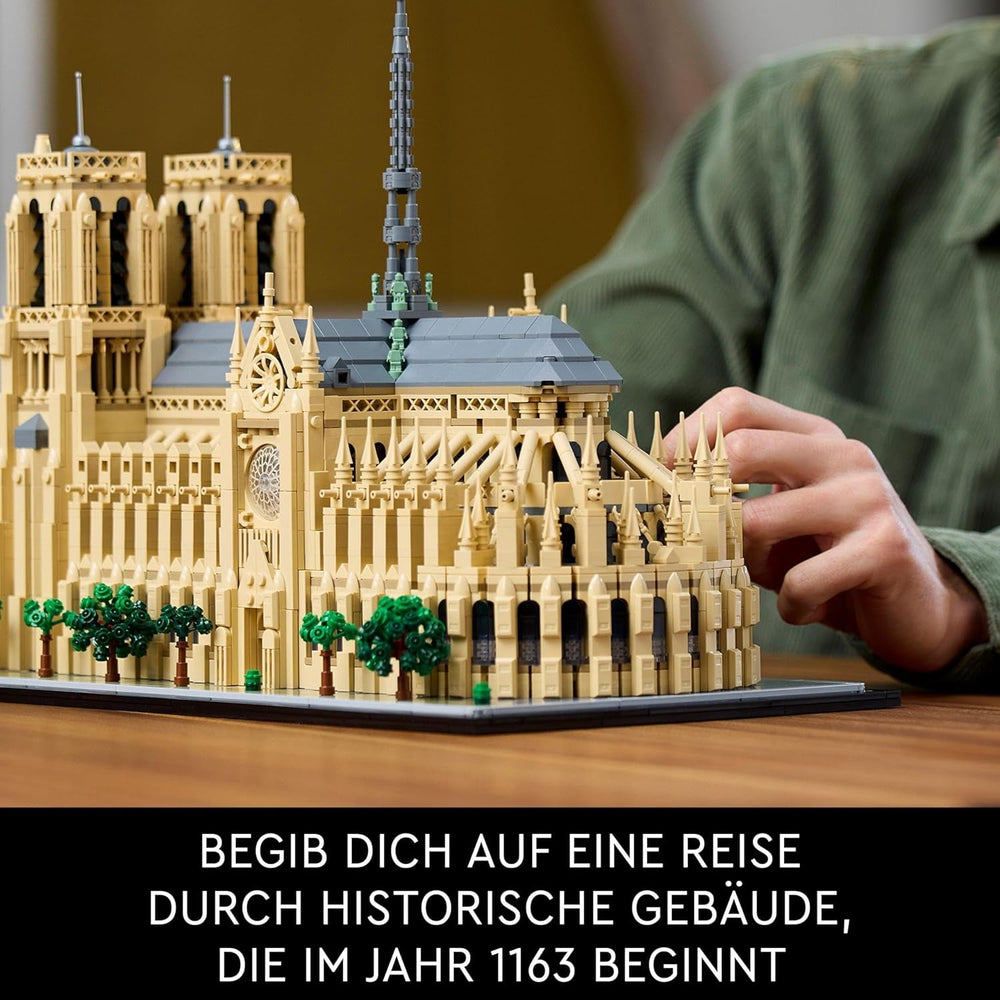 LEGO Architecture Notre-Dame De Paris, piesă de colecție pentru adulți, suvenir din Franța, cadou pentru femei, bărbați, globetrotteri și toți pasionații de istorie, model arhitectural 21061 Seturi de constructie Besuche den LEGO-Store