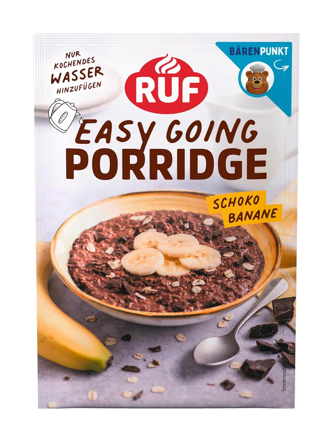 Avena instantánea RUF con fresas y vainilla, una comida de verano con avena lista en 3 minutos, 1 sobre x 65g