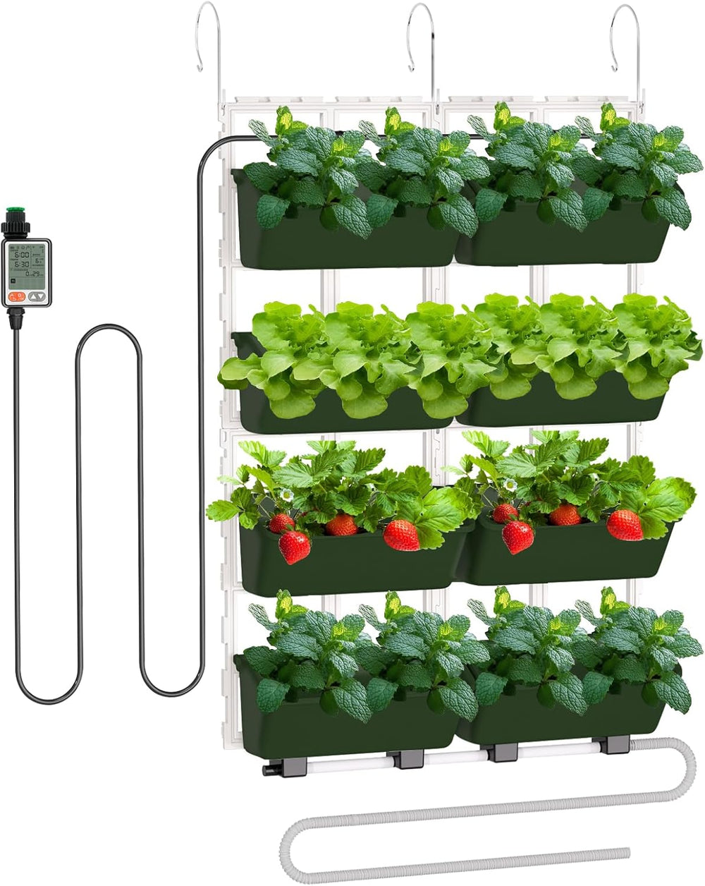 Hängende Vertikale Wand Pflanze, Vertikale Pflanzenwand Balkonbar Pflanzenwand Indoor con Smart-Timer und Wasserpumpe Blumentopf Wand para Hof Garten Balkon Decoración del hogar