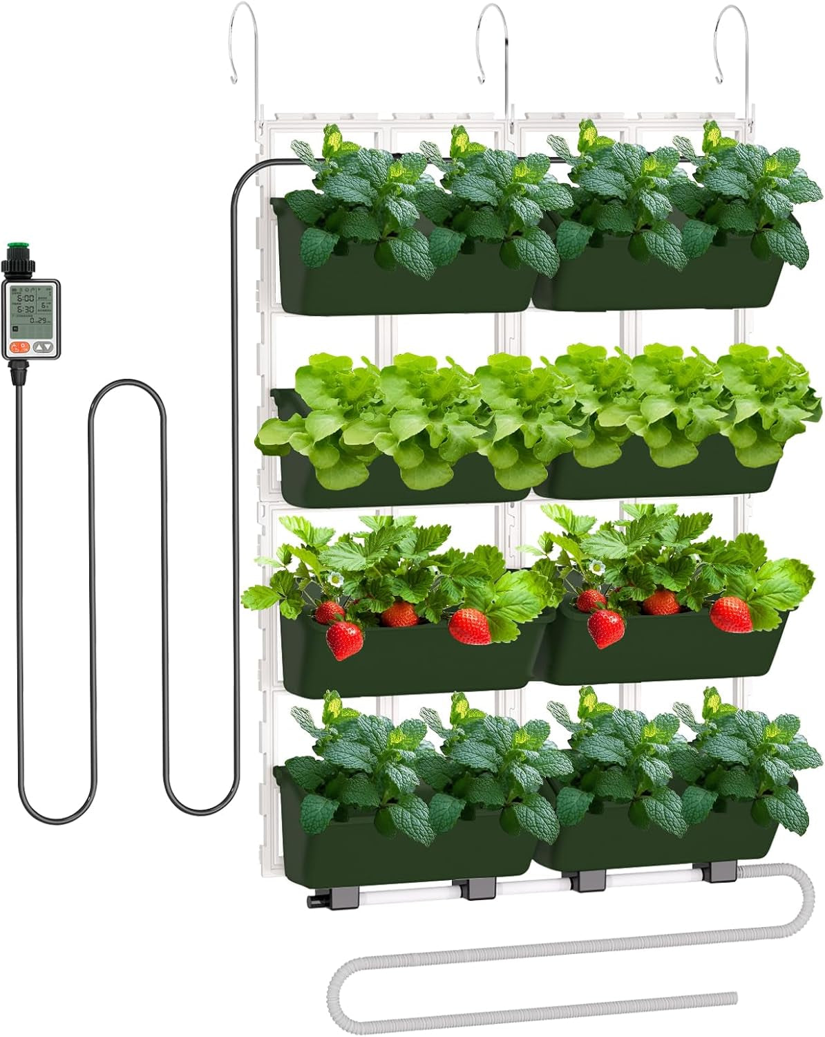 Hängende Vertikale Wand Pflanze, Vertikale Pflanzenwand Balkonbar Pflanzenwand Indoor con Smart-Timer und Wasserpumpe Blumentopf Wand para Hof Garten Balkon Decoración del hogar