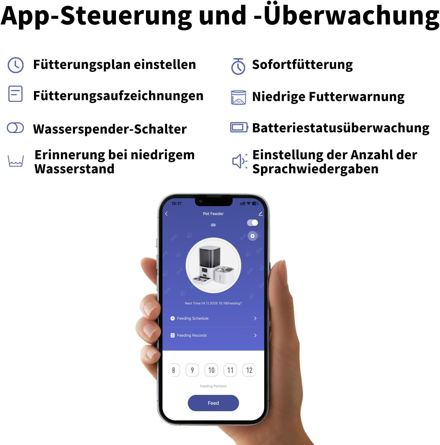 Lavadora y batidora automática 2 en 1 para gatos, batidora de vaso de 6 litros con gran volumen + batidora de 2,5 litros con control por aplicación, limpieza rápida y rápida