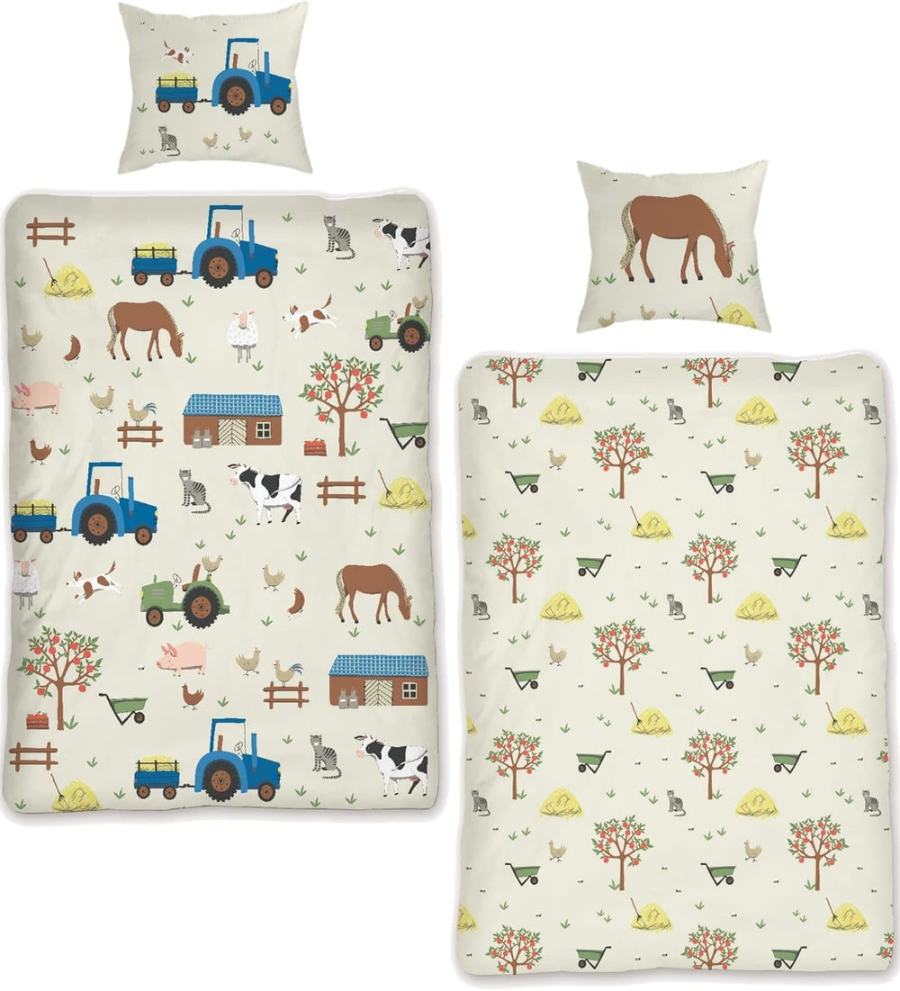 Skybrands Kinder Bettwäsche Tiere 135X200 Bauernhof Kinderbettwäsche Bagger Traktor Baumwolle Kinderbettwäsche 2Tgl. Título predeterminado de la tienda Für Jungen Und Mädchen Naty